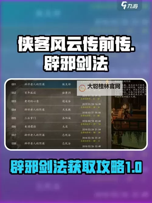 《侠客风云传》剑法天赋武功搭配心得图1